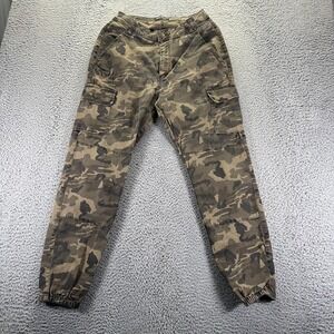Twin Sisters Pant Women 1X Brown Cotton Cargo Camouflage Jogger Stretch Workwear
